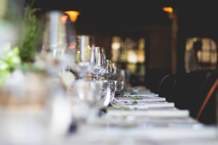 Artistic photo of a table set up for an event