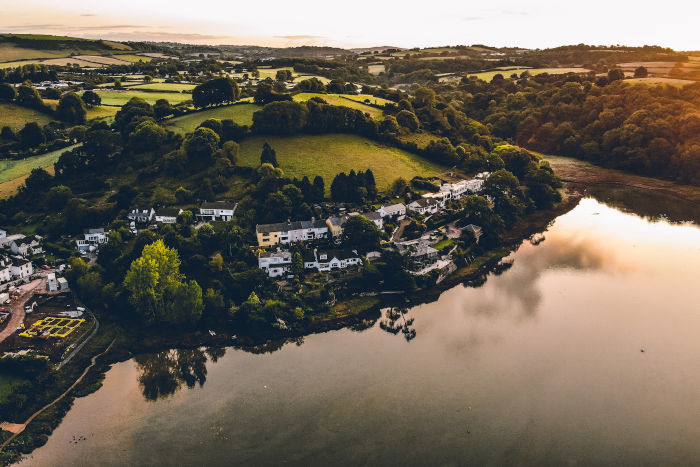 Aerial photo of Devon countryside